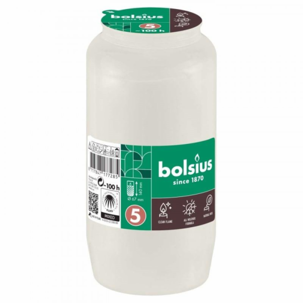 Náplň Bolsius, 100 h, 317g, 67x140 mm, do kahanca, biela,...
