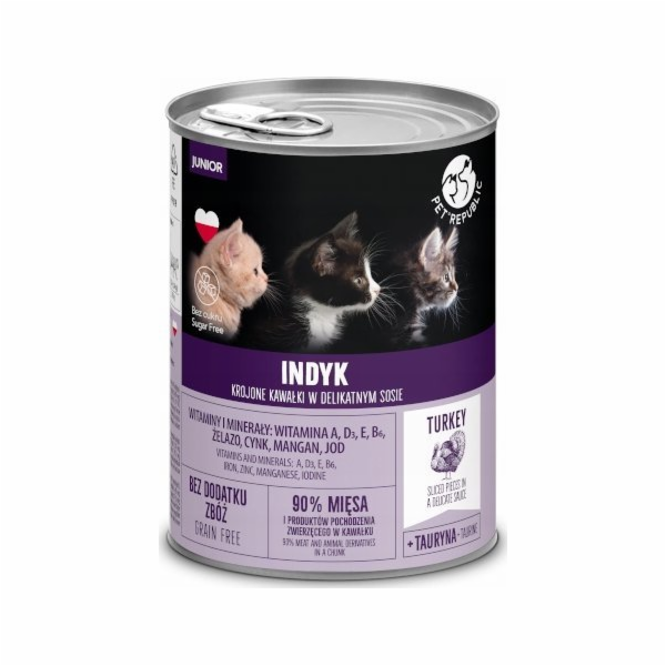 PET REPUBLIC Junior Turkey - mokré krmivo pro kočky - 400g