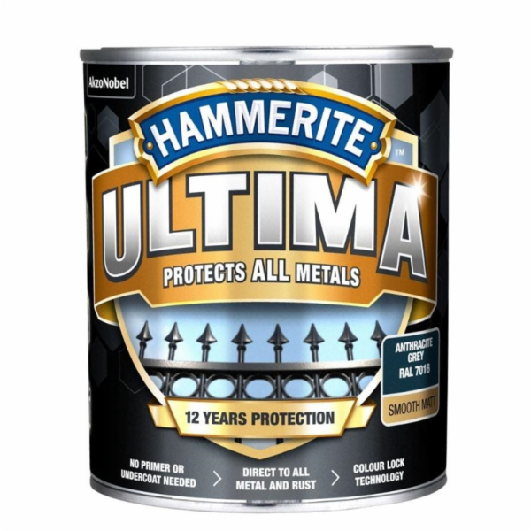 HAMMERITE Kovová barva Ultima Matt, 2,2 l, antracitová