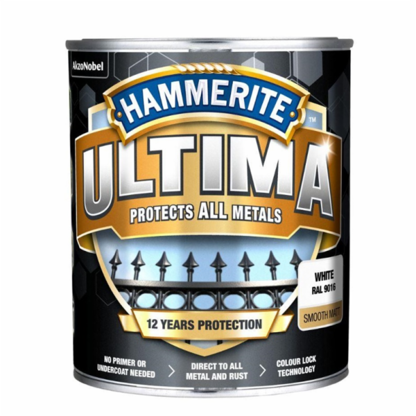 HAMMERITE Kovová barva Ultima Matt, 2,2 l bílá