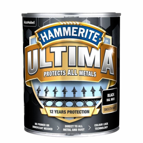 HAMMERITE Kovová barva Ultima Matt 2,2 l černá