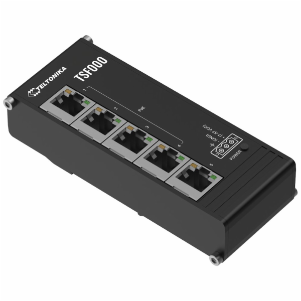 Teltonika TSF000 průmyslový switch, 5x 10/100, 4x PoE+, b...