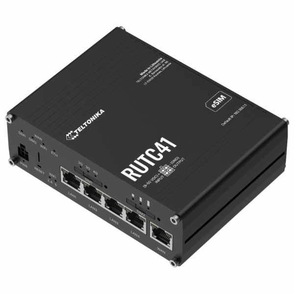 Teltonika RUTC41 Průmyslový 4G Wi-Fi Router, eSIM