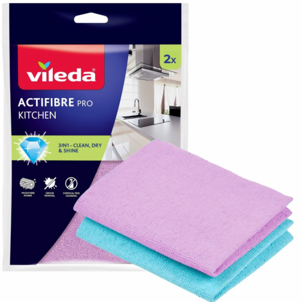 Hadřík Vileda Actifibre, mikrovlákno, do kuchyně, bal. 2 ks