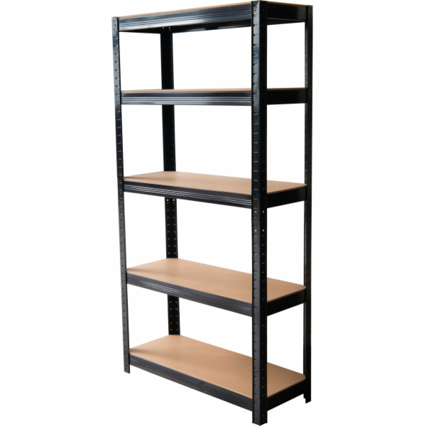 Regál Racks, kovový, MDF, 5 polic, 1800x900x400 mm, antracit