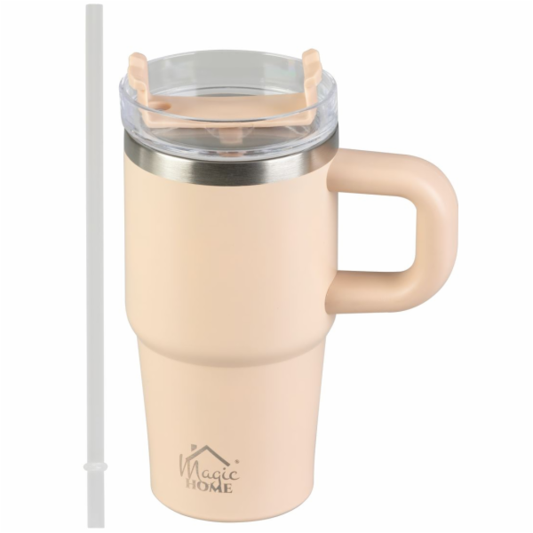 Termohrnček MagicHome, na kávu/čaj, 550 ml, se slámkou, n...