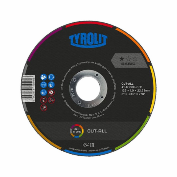 Kotouč Tyrolit 125x1,6mm, 41C, AC46Q-BFB, Universal, CUT-...