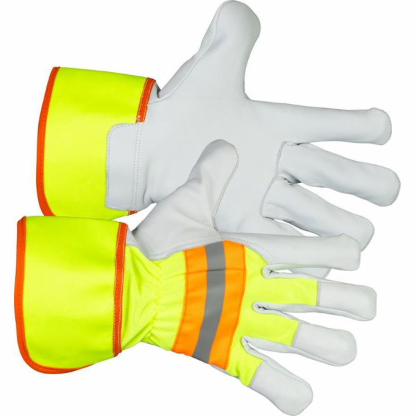 Rukavice Strend Pro Janus High Vision, textil/koža s refl...