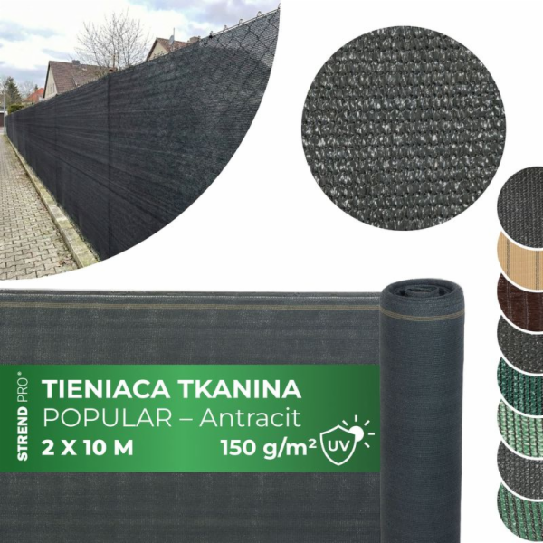 Tkanina tieniaca POPULAR.NET 2x10 m, HDPE, UV, 150 g/m2, ...