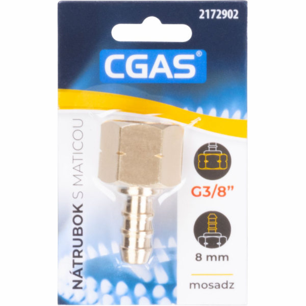 Nátrubok CGAS, na plyn, jednocestný, závit G G3/8  -LH, s...