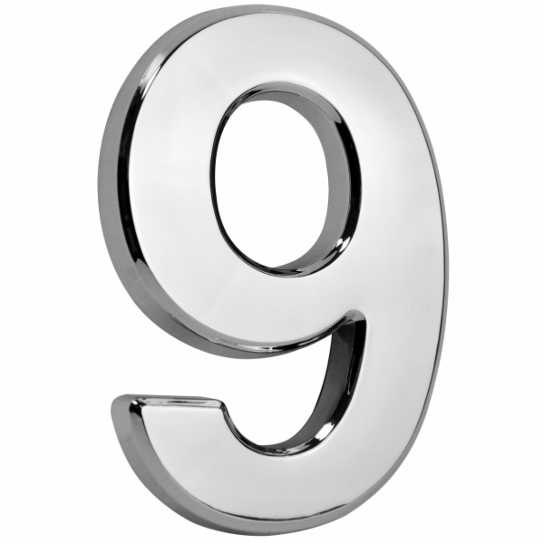 MagicHome "9" domovní číslo, s lepicí páskou, stříbrné, s...