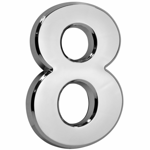 MagicHome "8" domovní číslo, s lepicí páskou, stříbrné, s...