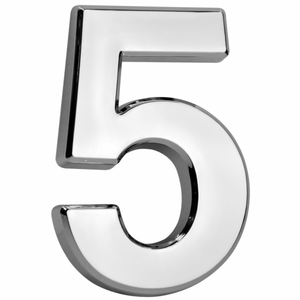MagicHome "5" domovní číslo, s lepicí páskou, stříbrné, s...
