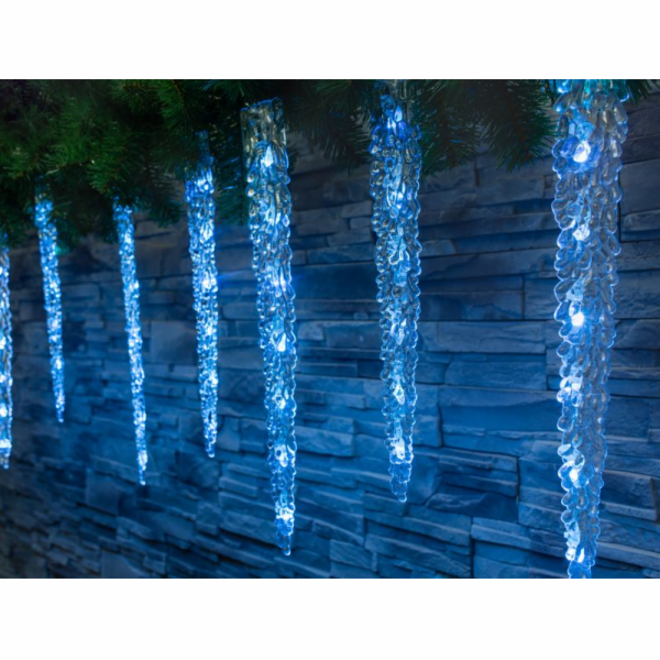 Řetěz MagicHome Christmas Icicle, 65x LED ledově modrá, 8...