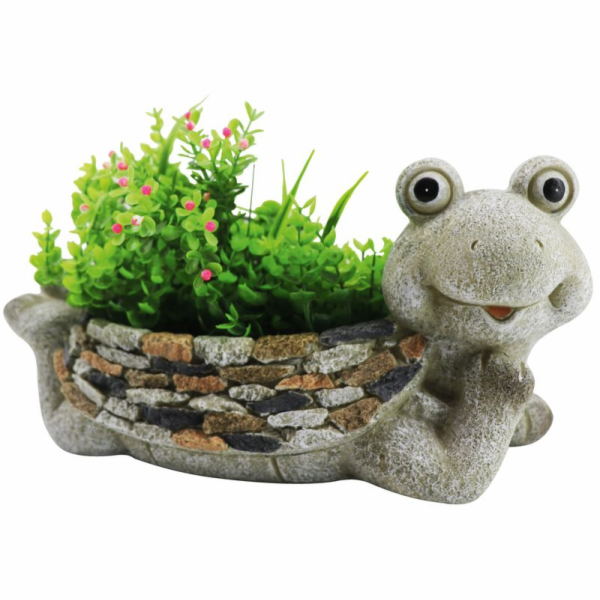 Dekorace MagicHome Gecco, Žába s květináčem, magnézie, 35...