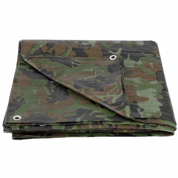 Plachta Khaki 6x10 m, 80 g/m, krycí, olivová/kamufláž, se...