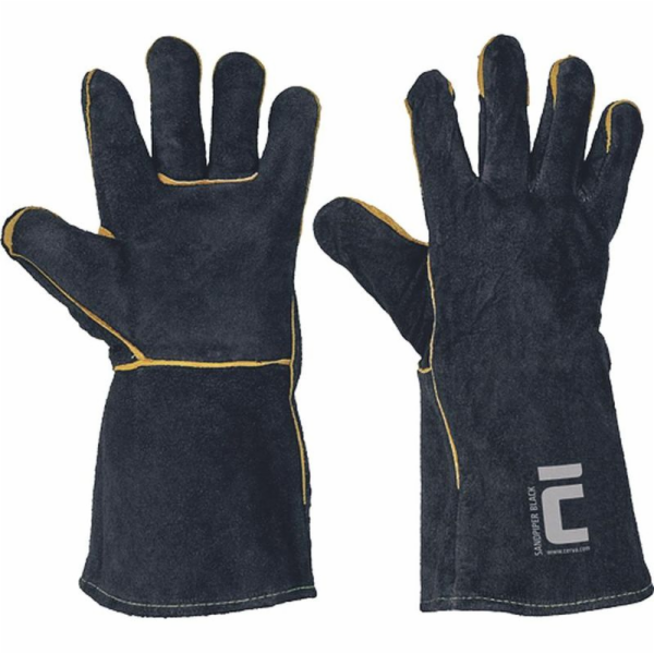 Rukavice SANDPIPER BLACK 11/XXL, kožené, svářečské, hovězina