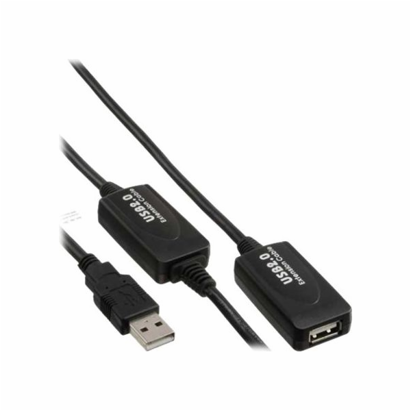 InLine USB kabel USB-A - USB-A 20 m černý (34613I)