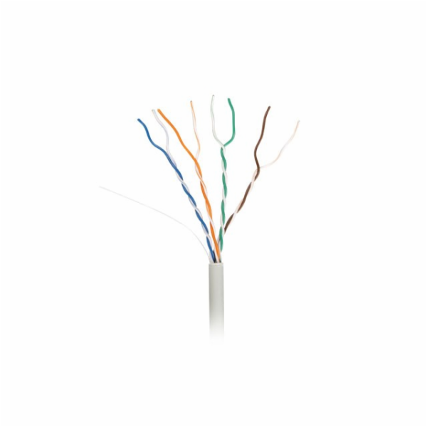 KABEL LAN UTP KAT.5E 305M DRÁT CU LSZH ŠEDÝ CPR + FLUKE P...