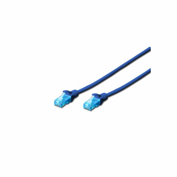 Digitus Patch Cable, UTP, CAT 5e, AWG 26/7, modrý 0,5m, 1ks