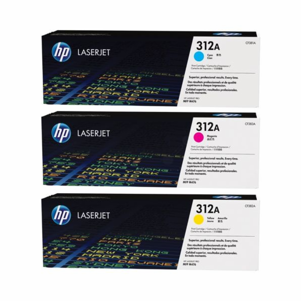 HP 312A trojbalení - azurová, purpurová, žlutá