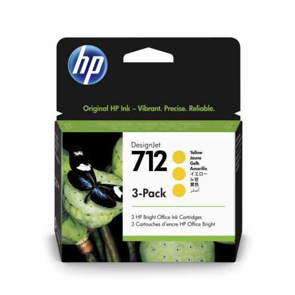 HP 712 3-Pack 29-ml Yellow DesignJet Ink Cartridge