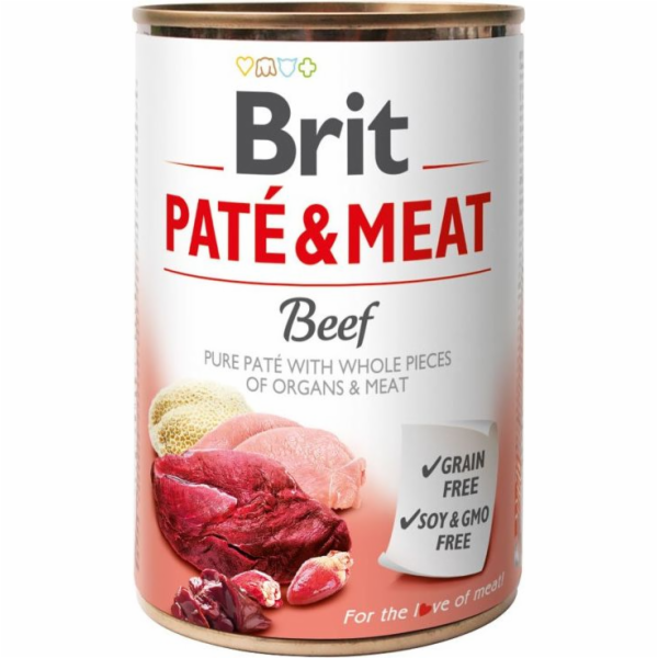 BRIT Paté & Meat s hovězím masem - mokré krmivo pro psy -...