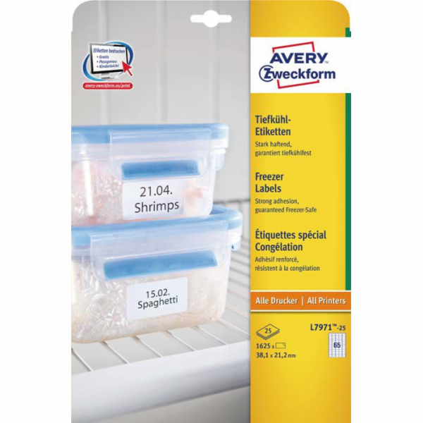 Avery Zweckform ETYK.ZF 7971 ETIKETA NA MRAŽENÉ POTRAVINY...