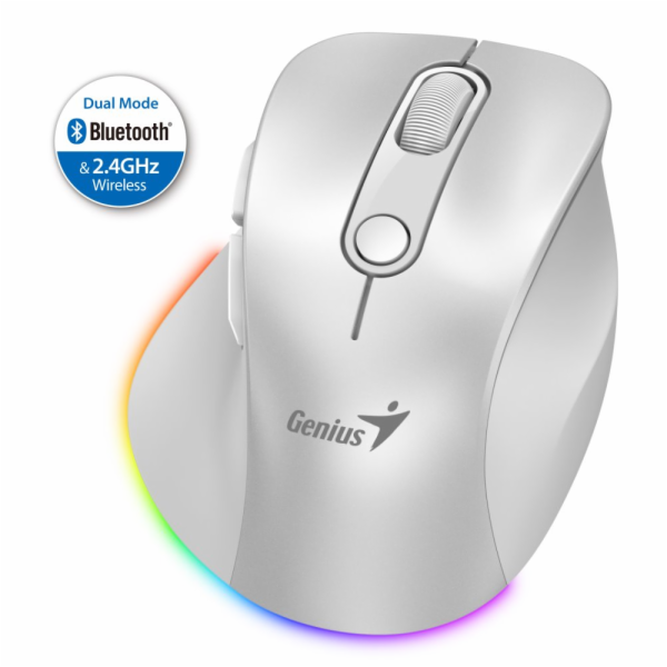 GENIUS Ergo 9000S Pro Pearl White/ duální Bluetooth + 2,4...