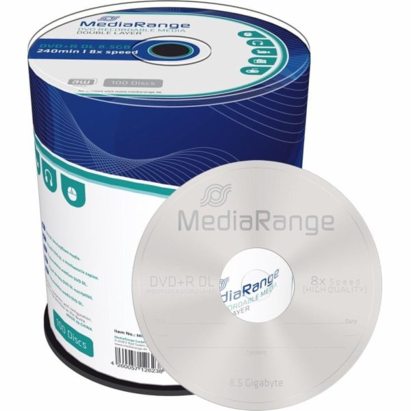 MediaRange DVD+R 8,5GB 100ks 8x Double Layer