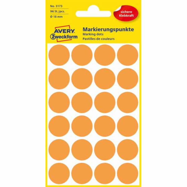Avery Zweckform 3173  etikety neon oranž