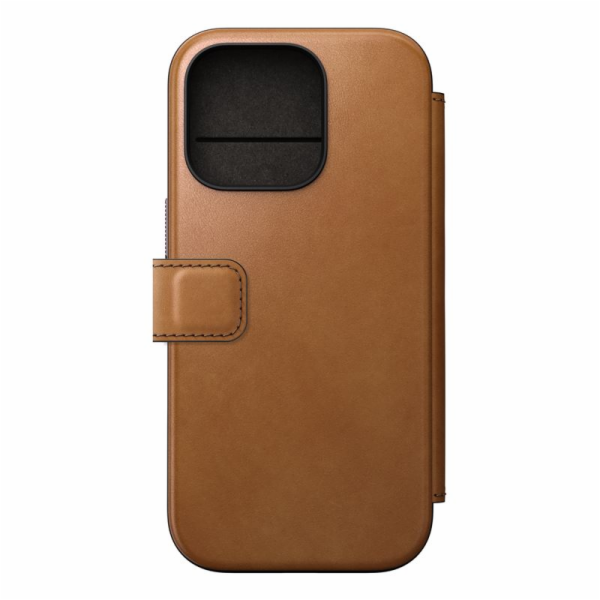 Nomad Modern Leather Folio, anglická hnědá-C - iPhone 16 Pro