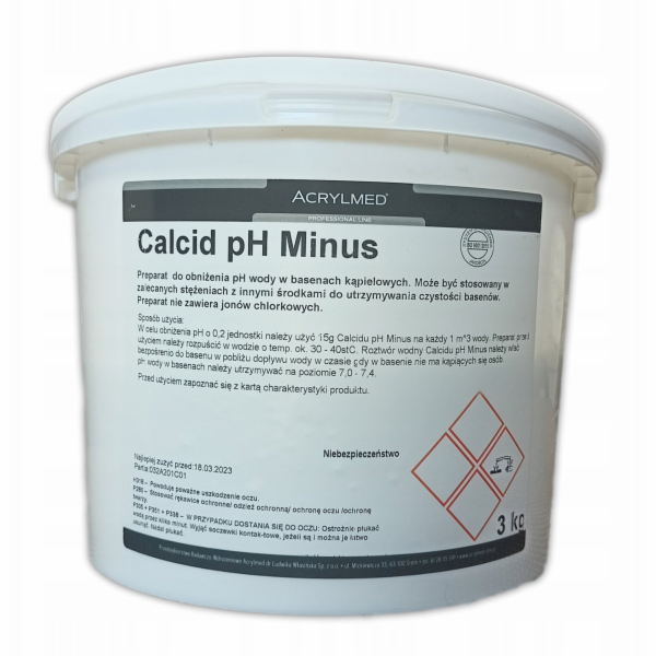 Acrylmed CALCID MINUS Prášek snižující pH vody 3 kg