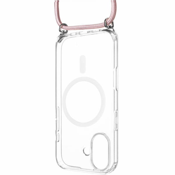 Pouzdro FIXED MagPure Neck s růžovou šňůrkou na krk pro A...