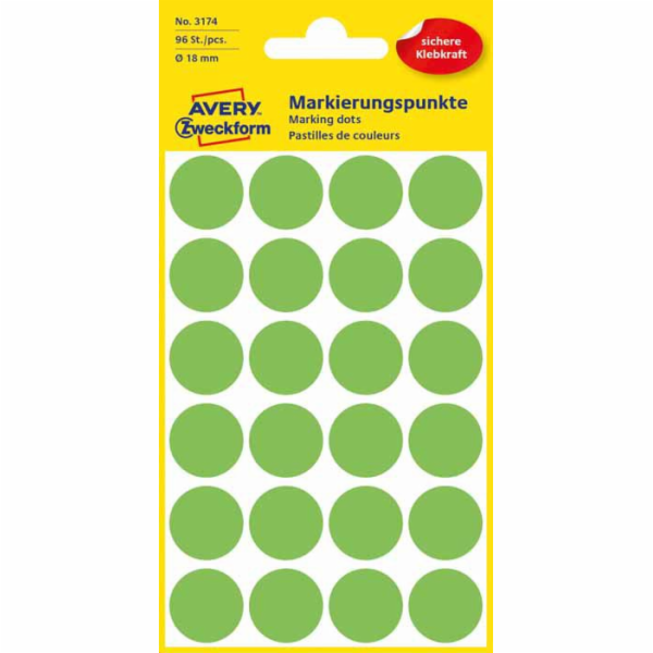 Avery Zweckform 3174  etikety neon zelen