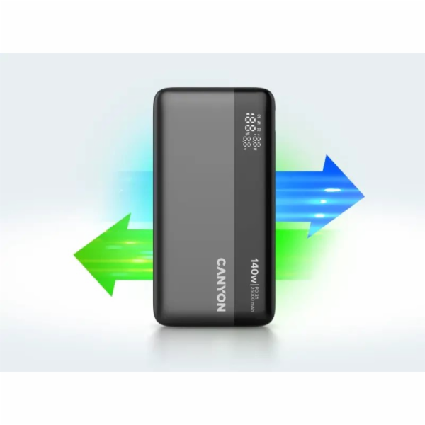 CANYON Power Bank PB-240, 25000mAh PD140W, dark grey