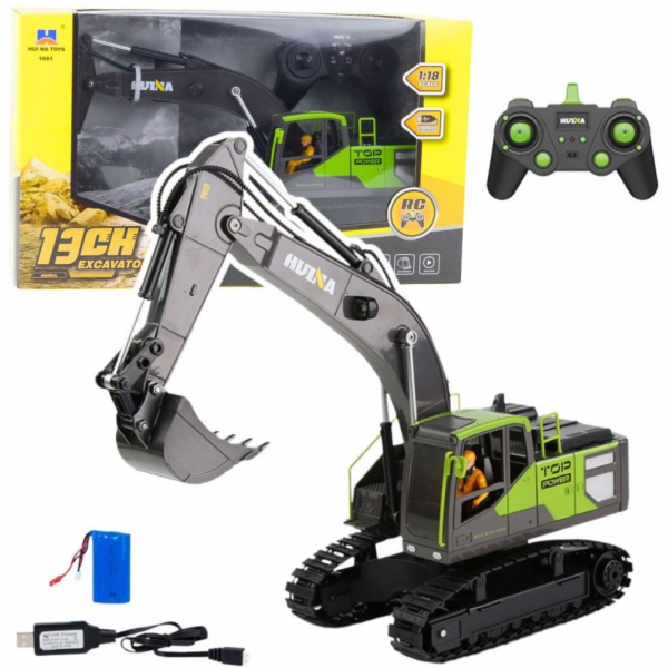 HUINA R/C pásový bagr zelený 1:18