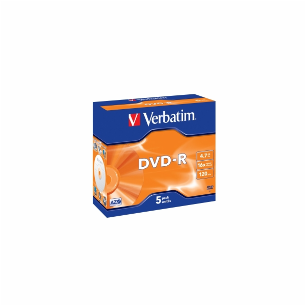 VERBATIM DVD-R(5-Pack)Jewel/MattSlvr/16x/4.7GB