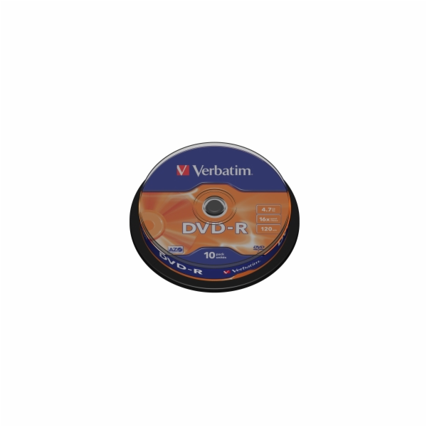 VERBATIM DVD-R(10-Pack)Spindl/MattSlvr/16x/4.7GB