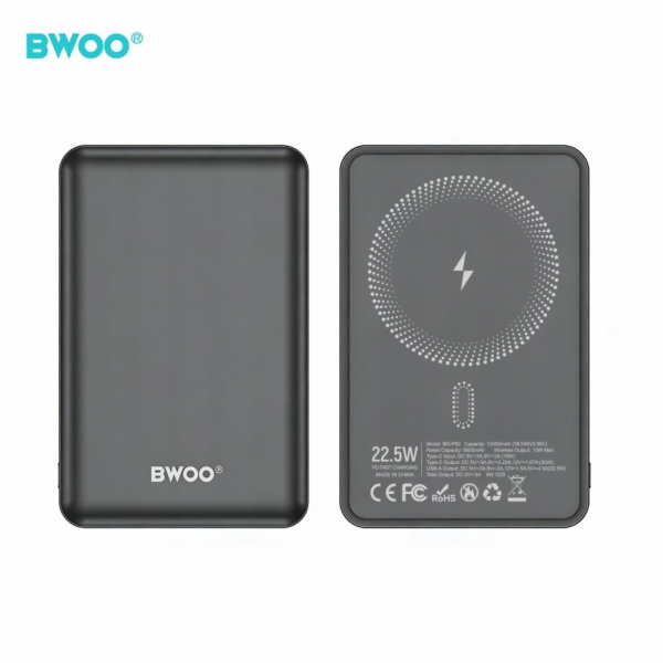 BWOO Powerbanka BWOO P82 BO 10000mah 15w bezdrátové nabíj...