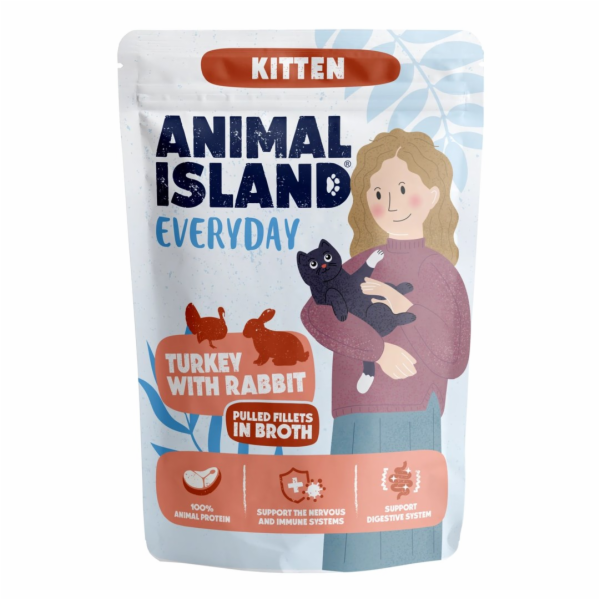 ANIMAL ISLAND Everyday Kitten Turkey with rabbit in broth...