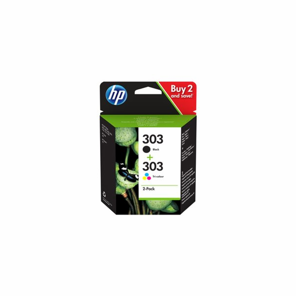 HP 303 - 2-balení - pigmentová cerná, barva (azurová, pur...