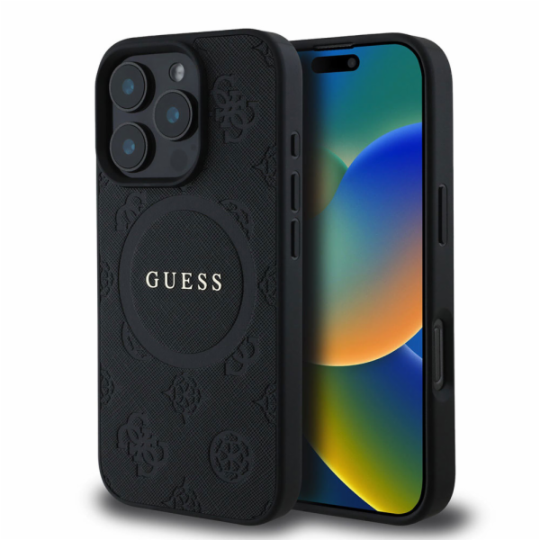 Guess Saffiano Peony MagSafe iPhone 16 P