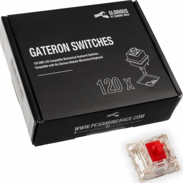 Glorious Herní spínače PC Gateron Red Race, 120 ks.