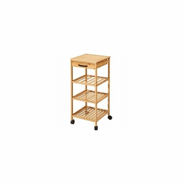 Florina Kuchyňský vozík Bamboo FERO, 4 patra se zásuvkou,...
