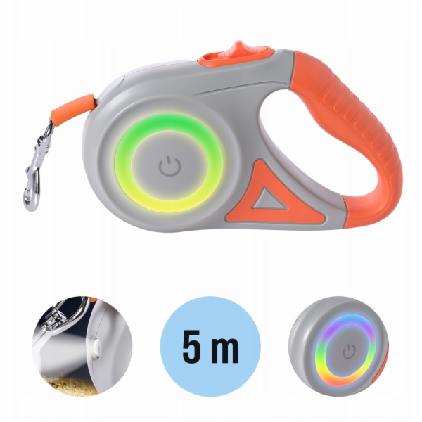 ExtraLink Pupilplanet | Natahovací vodítko | 5m LED s boč...