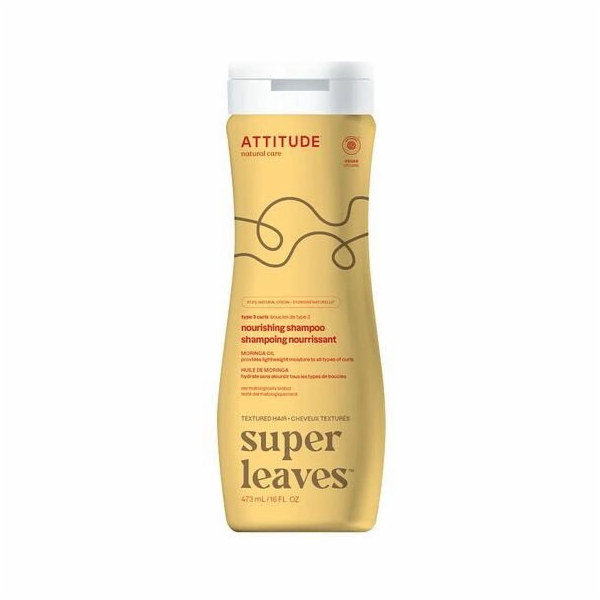 Attitude SUPER LEAVES, Výživný šampon pro kudrnaté a vlni...