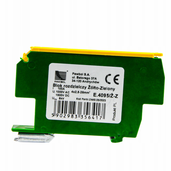 Pawbol Rozvodný blok Pawbol E.4095/Ż-Z 4x2,5-25 mm2/4x2,5...