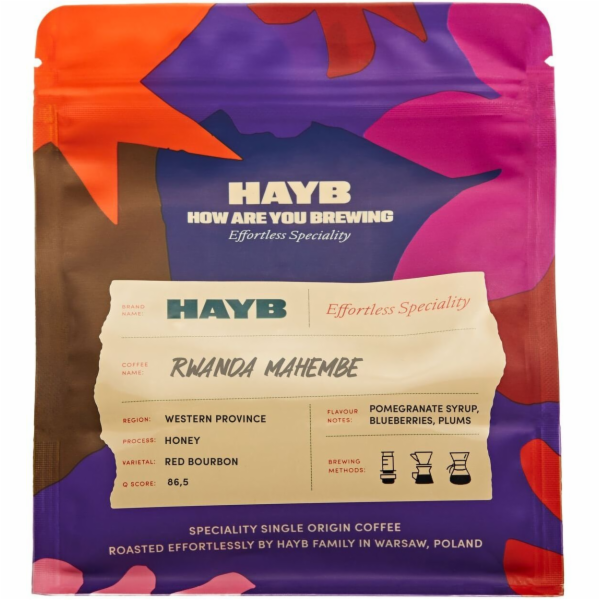 HAYB Rwanda Mahembe Filtrovaná zrnková káva 250 g