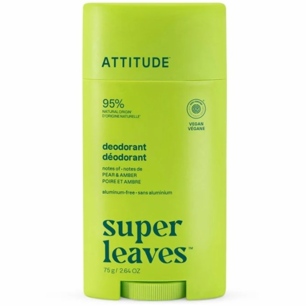 Attitude Super Leaves, deodorant v tyčince, hruška a ambr...